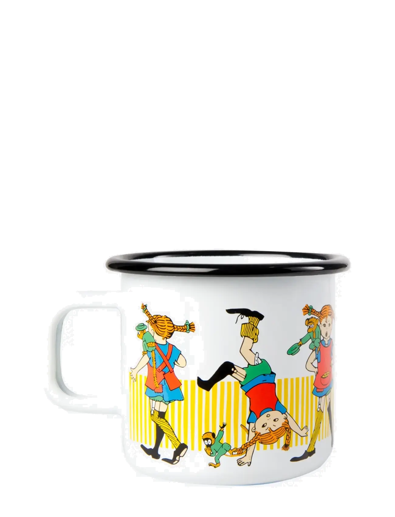 Pippi Langstrumpf - Enamel mug 3,7dl Pippi Longstocking - tassen & becher - white - 2