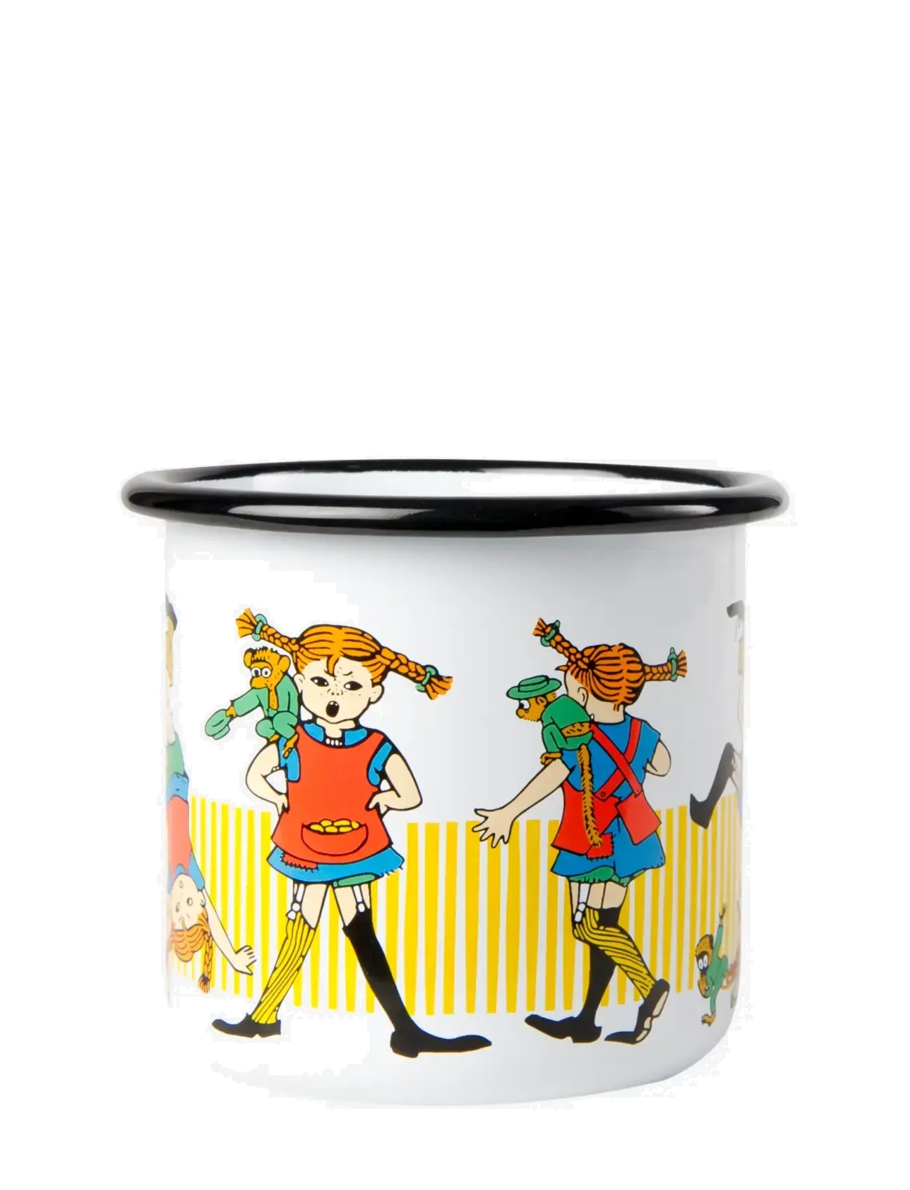 Pippi Langstrumpf - Enamel mug 3,7dl Pippi Longstocking - tassen & becher - white - 3