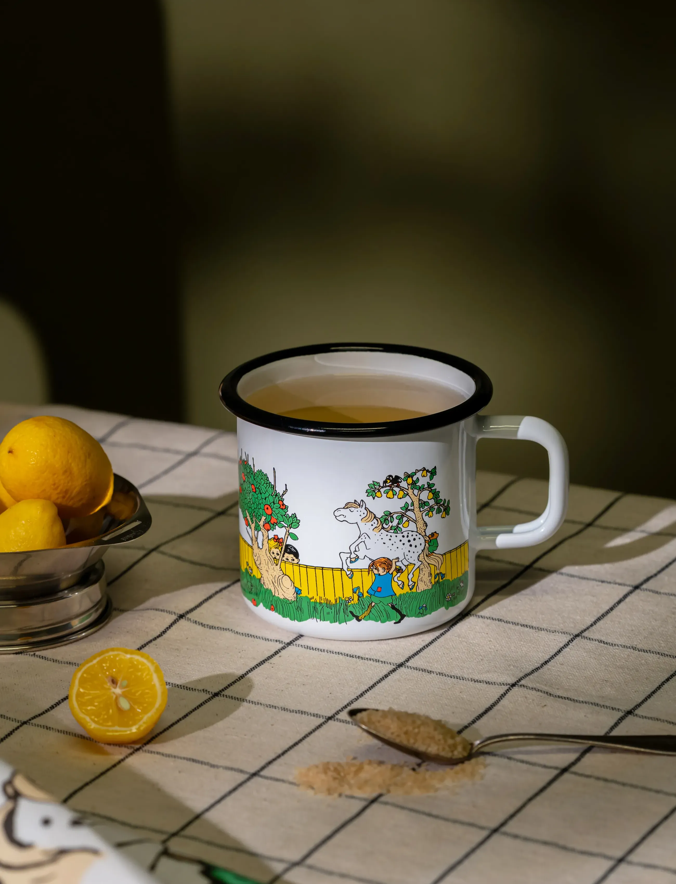 Muurla Pippi Emaljekrus »Vägen Hem« 3,7 Dl, 370 ml, White, Måltid > Kopper & Krus, Børn