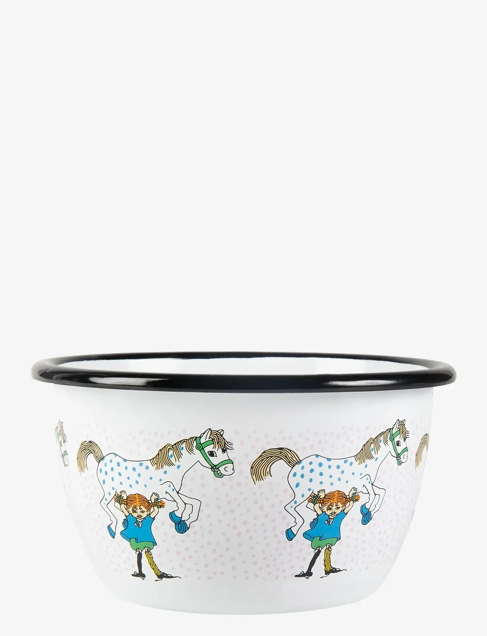 Pippi Langstrumpf - Enamel bowl 6dl Pippi and the Horse - schüsseln - white - 0