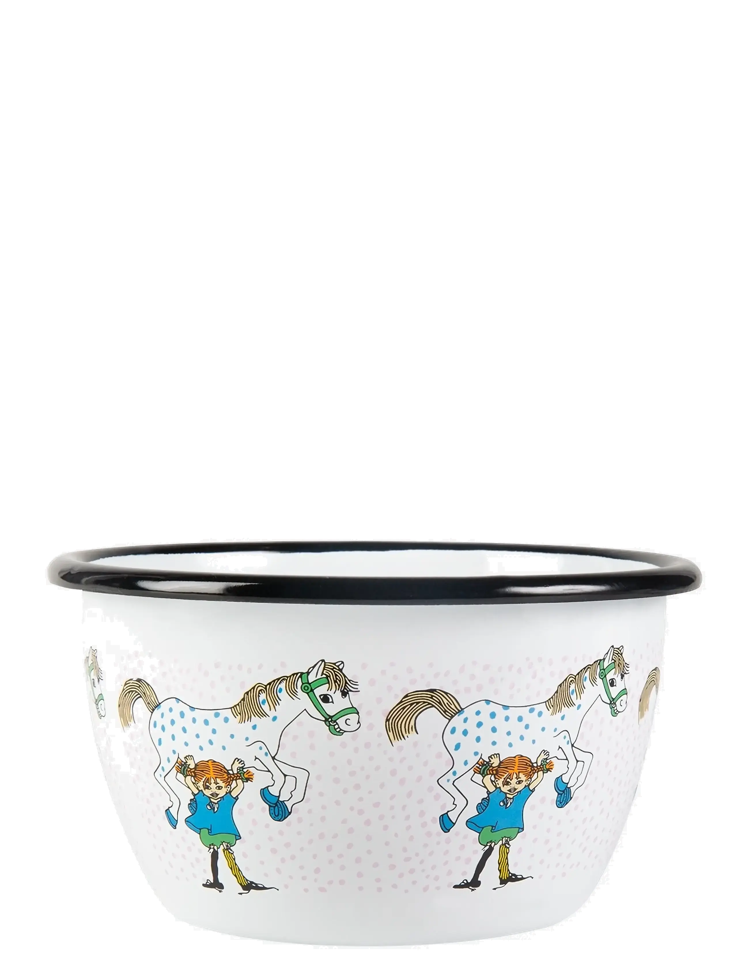 Pipi Pikksukk Enamel bowl 6dl Pippi and the Horse - 4 for 3 - WHITE / white