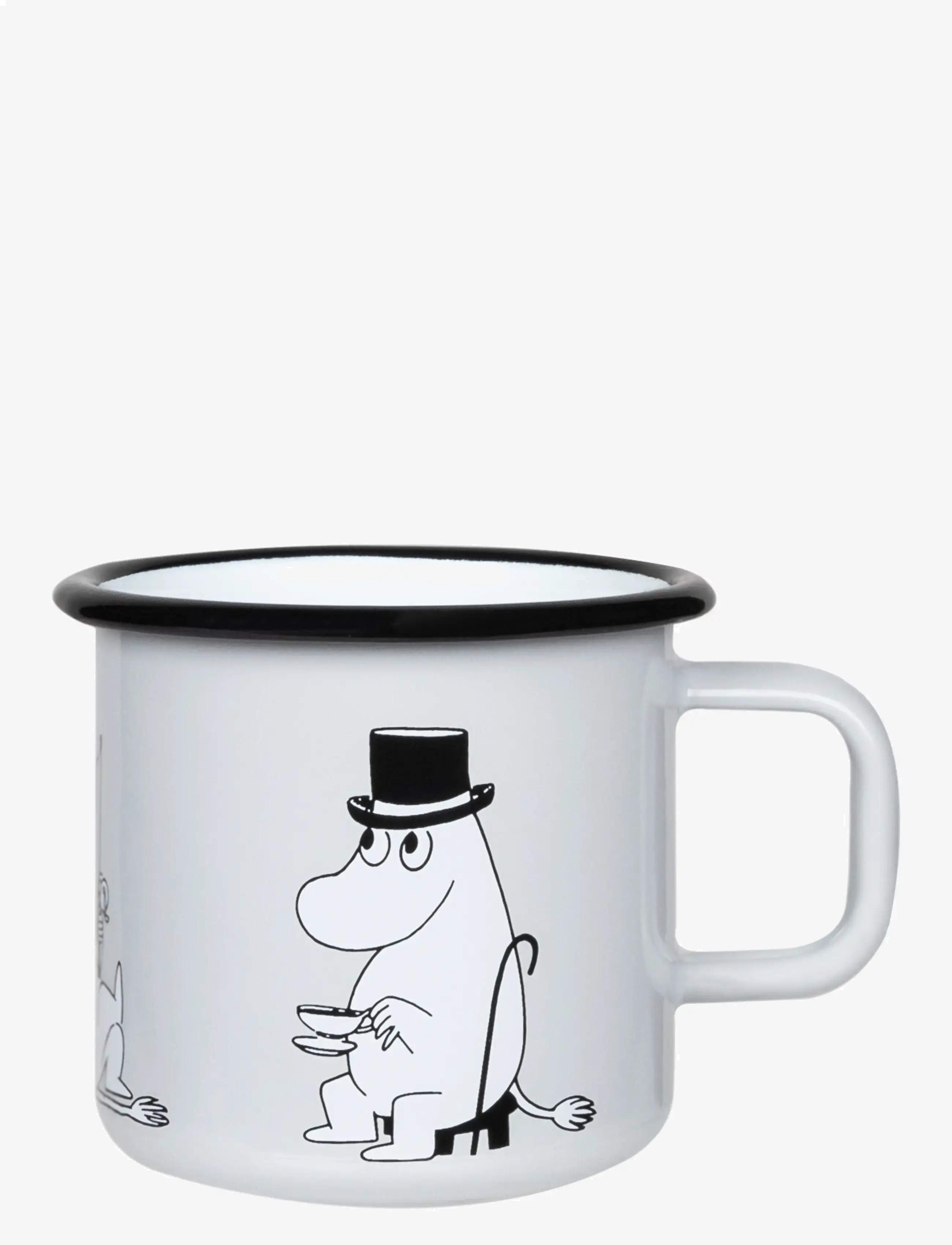 Muurla - Enamel mug 3,7dl Moominpappa, grey - tassid ja kruusid - grey - 0