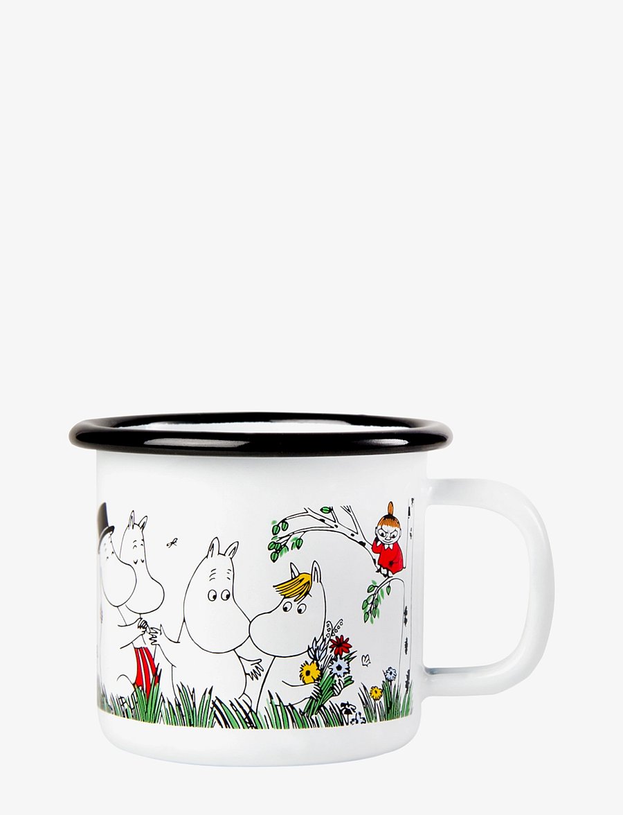 Muurla - Moomin enamel mug 15cl Happy Family - white - 0