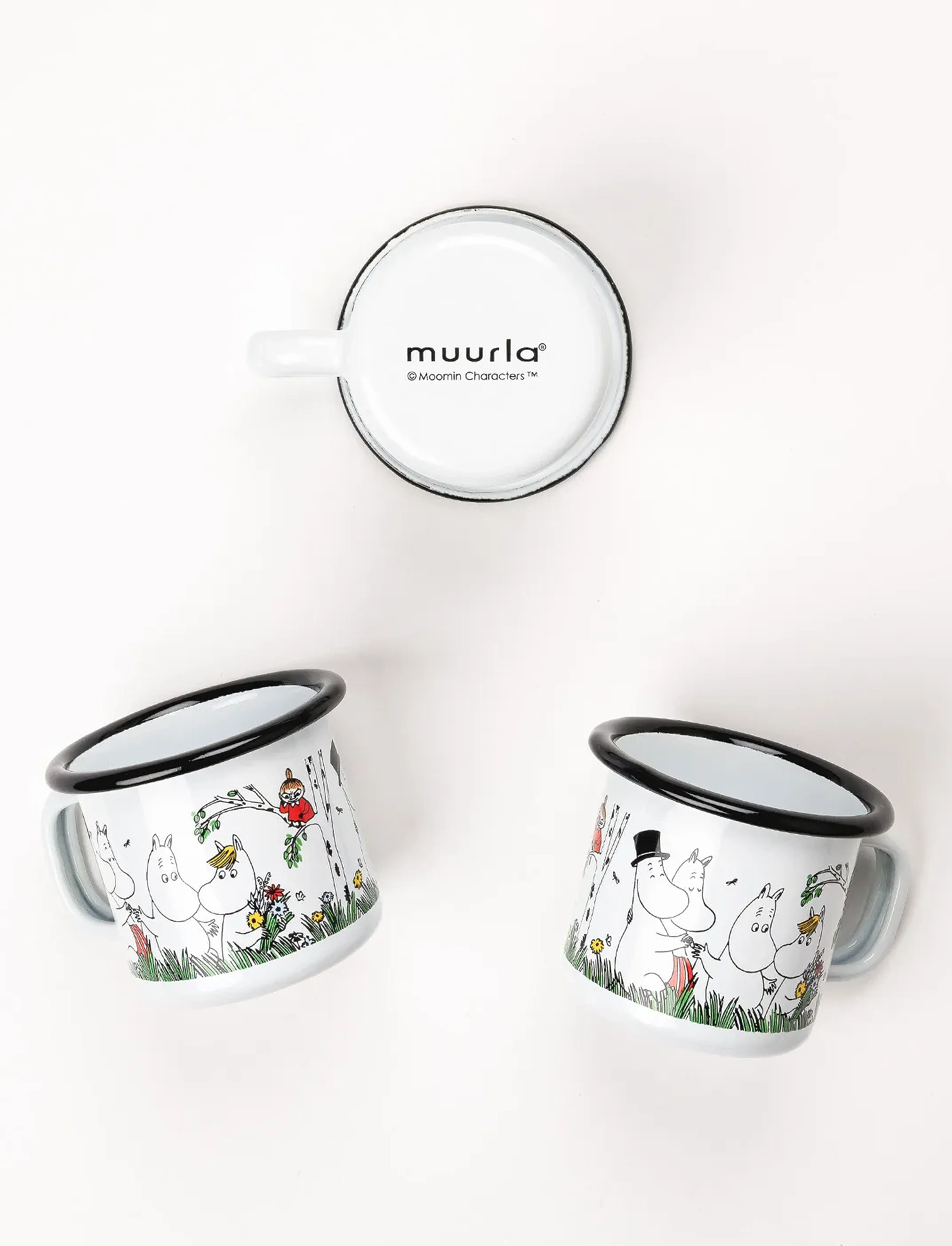 Muurla - Moomin enamel mug 15cl Happy Family - white - 2