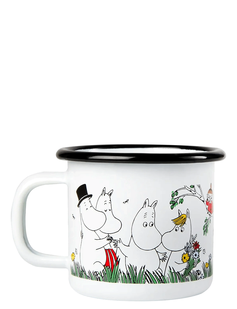 Muurla - Moomin enamel mug 15cl Happy Family - white - 1