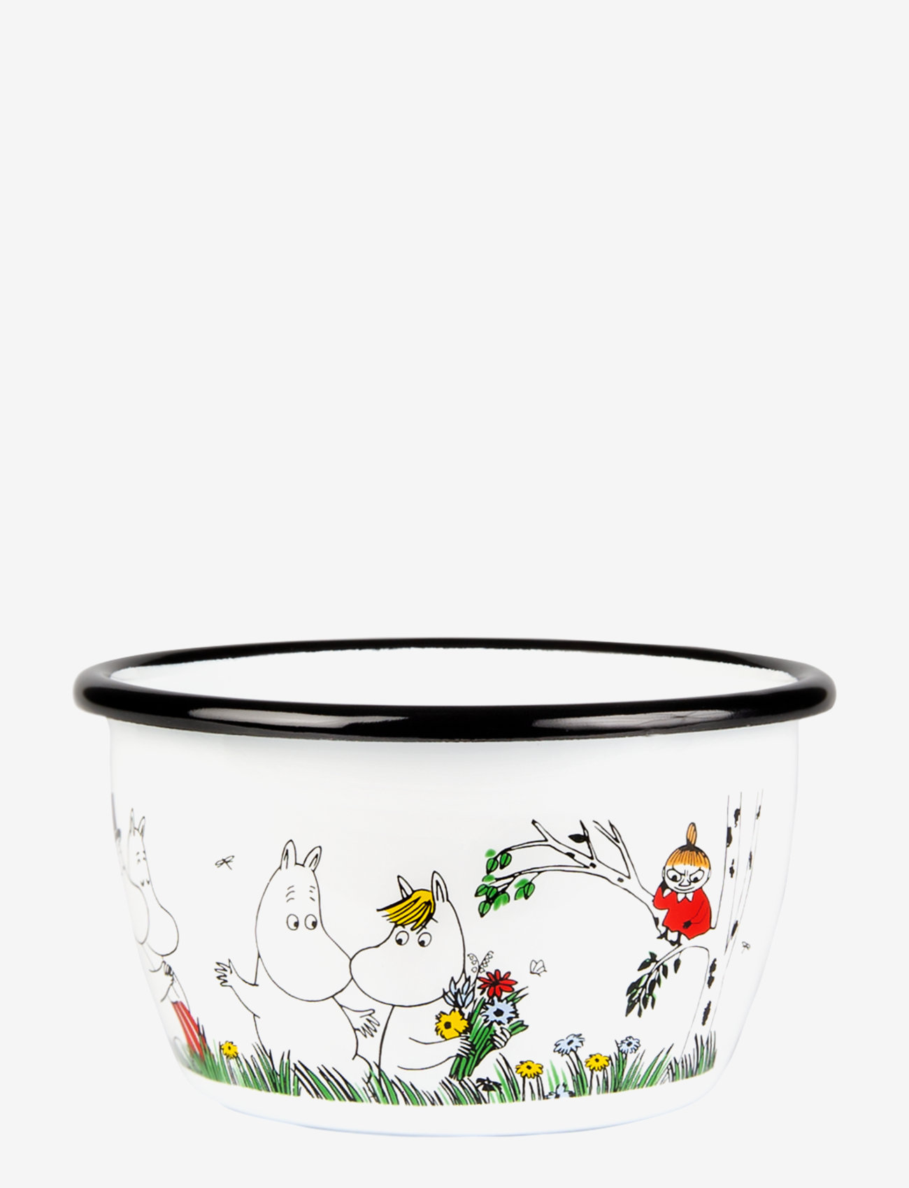 Moomin - Moomin enamel bowl 0.3l Happy Family - alhaisimmat hinnat - white - 0