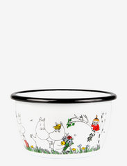 Moomin - Moomin enamel bowl 0.3l Happy Family - laveste priser - white - 0