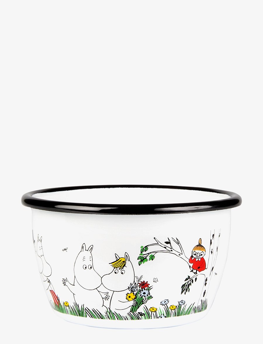 Muurla - Moomin enamel bowl 0.3l Happy Family - white - 0