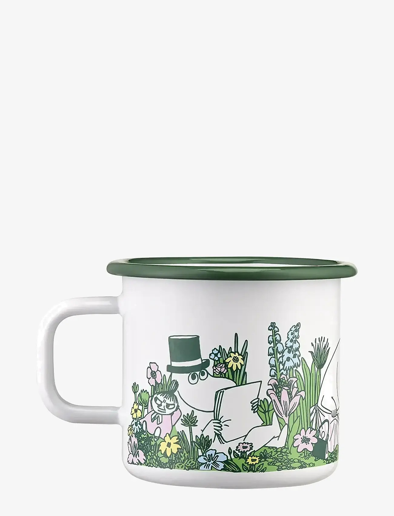 Muurla - Moomin enamel mug In the Garden 3,7dl - kaffekopper - white - 2
