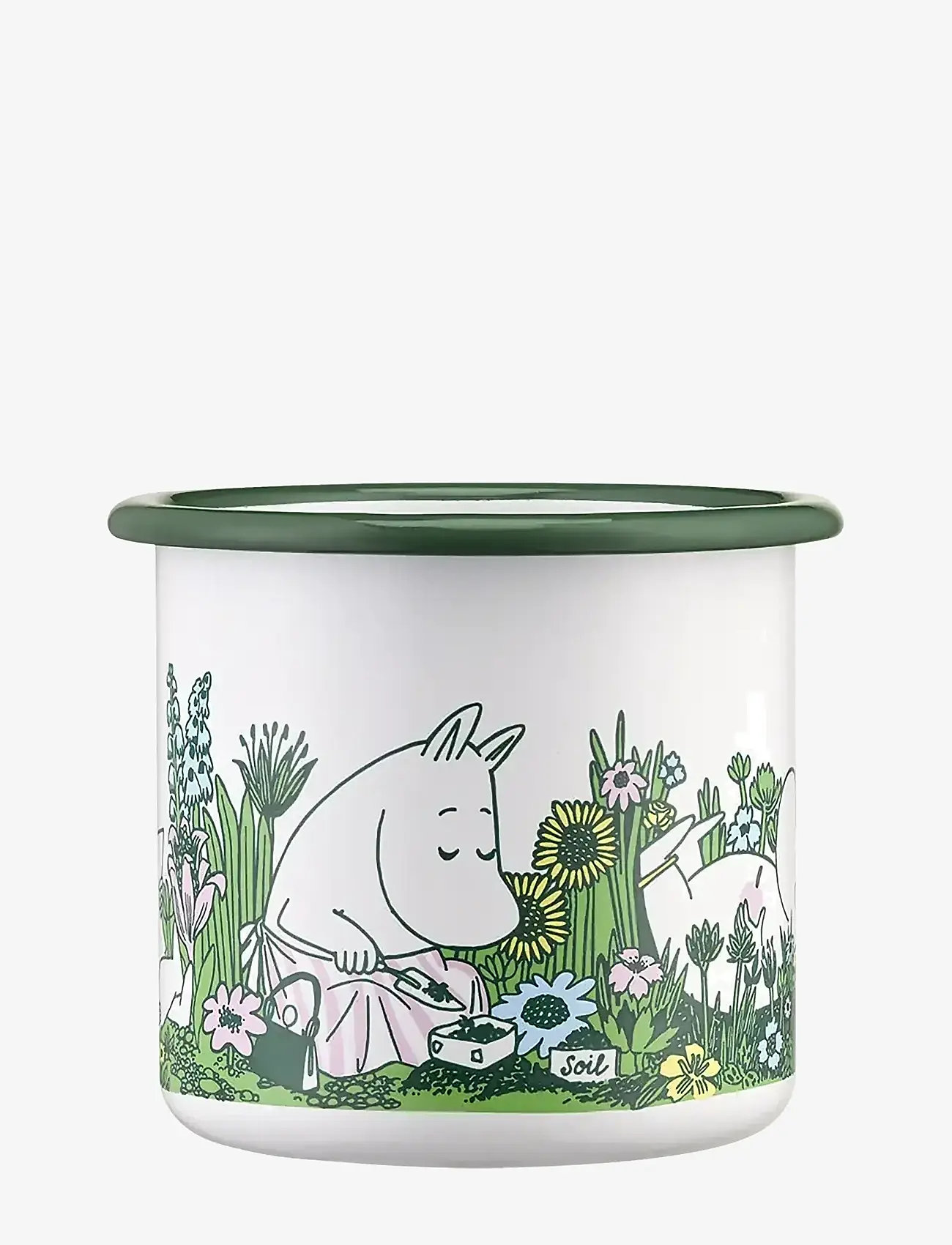 Muurla - Moomin enamel mug In the Garden 3,7dl - kaffekopper - white - 3