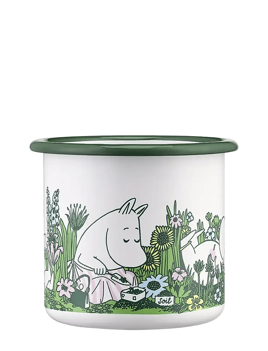 Muurla - Moomin enamel mug In the Garden 3,7dl - kaffetassen - white - 3