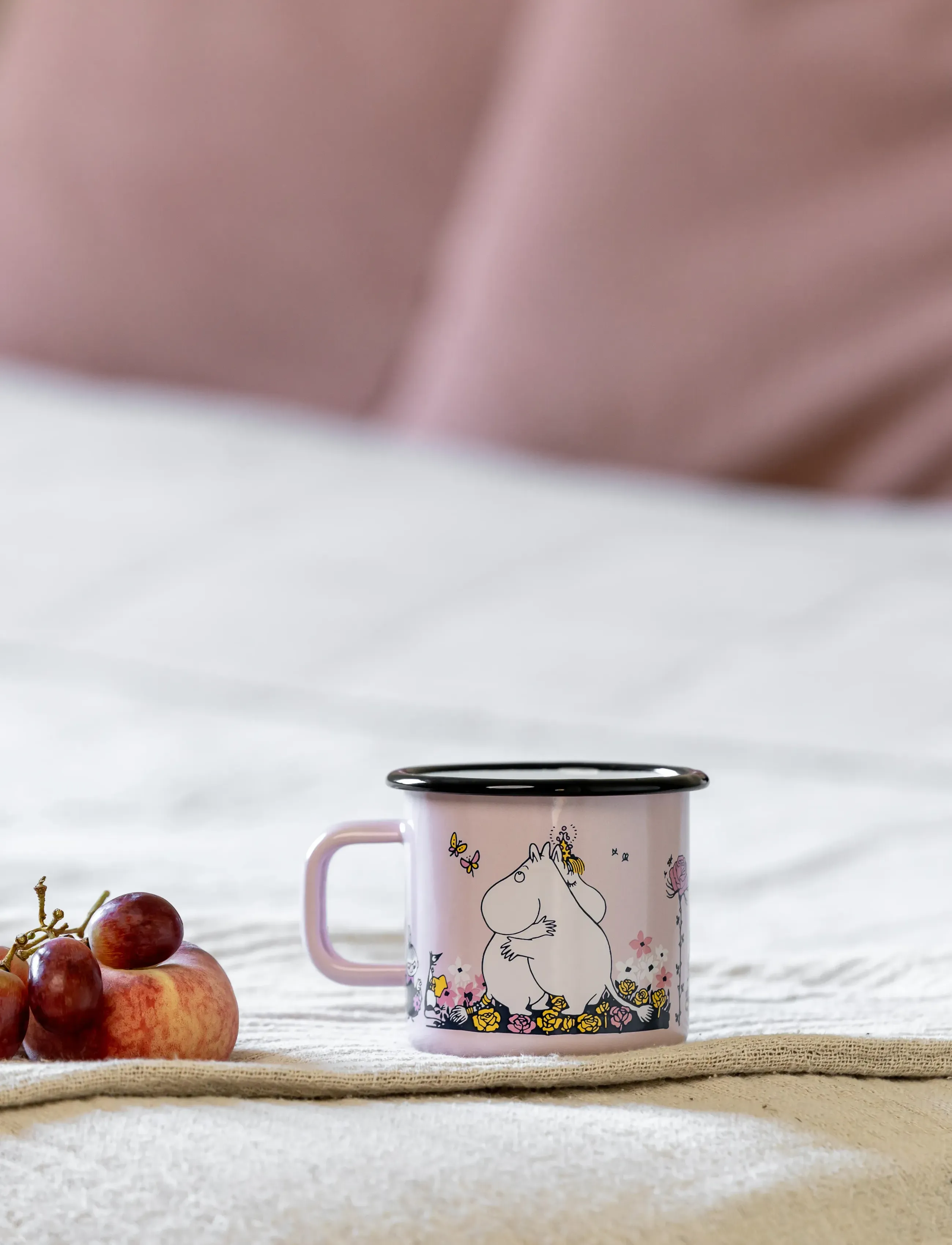 Muurla Moomin Enamel Mug 37Cl, 37 CL, Pink, Kopper & Krus > Kaffekopper, Unisex