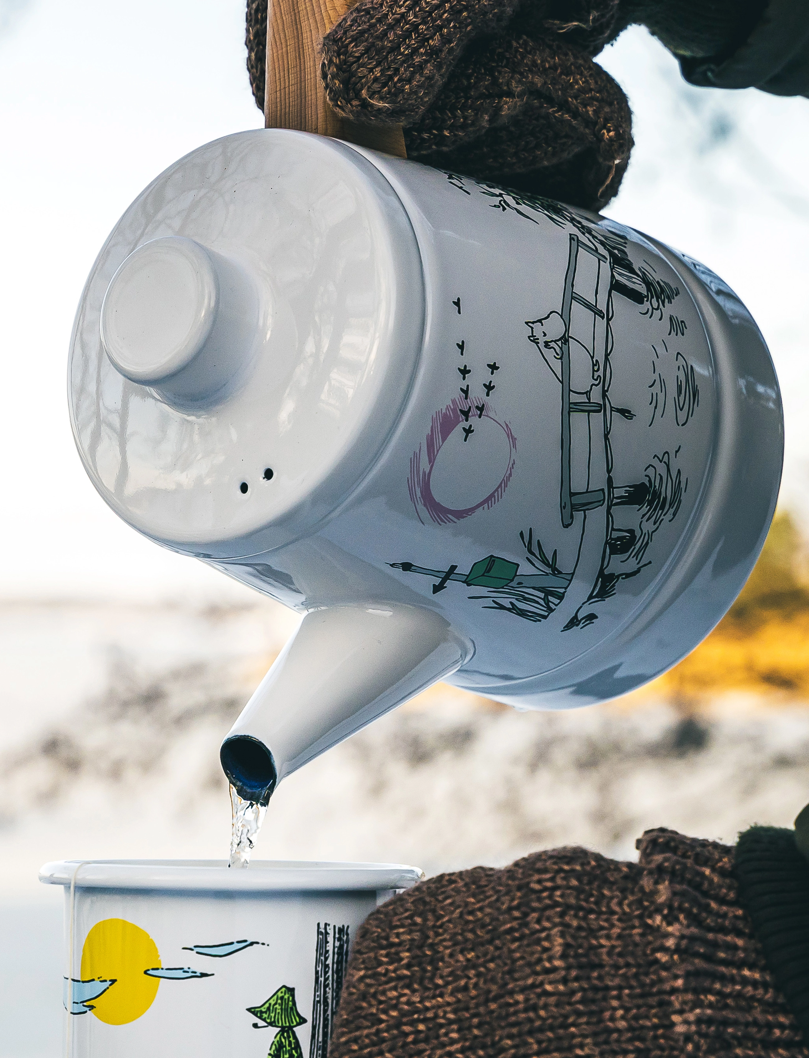 Muurla - Moomin enamel coffee pot Missing You - white - 1
