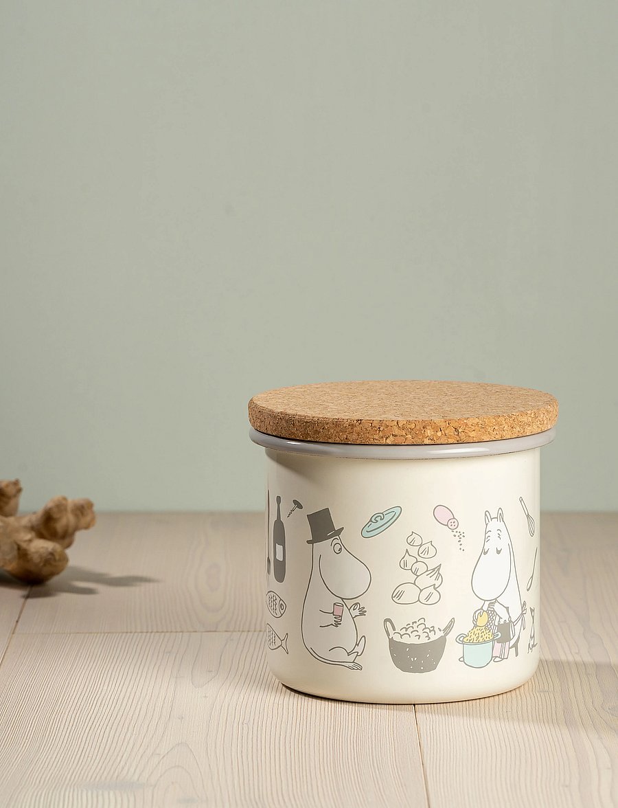Muumitrollid - Moomin enamel jar 1.3l Bon Appétit - küpsetamine - beige - 0