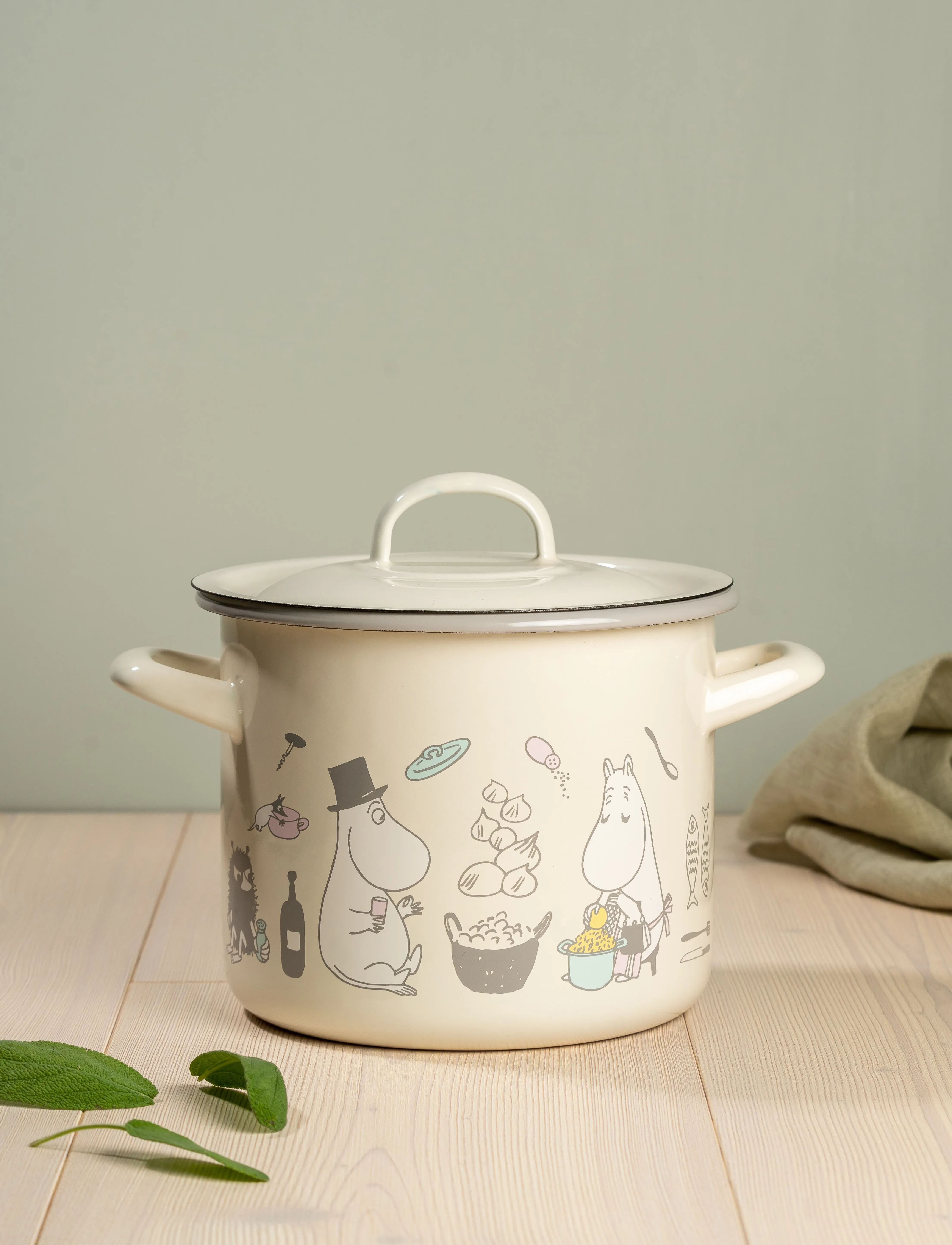 Muurla - Moomin enamel pot 2.5l Bon Appétit - beige - 3
