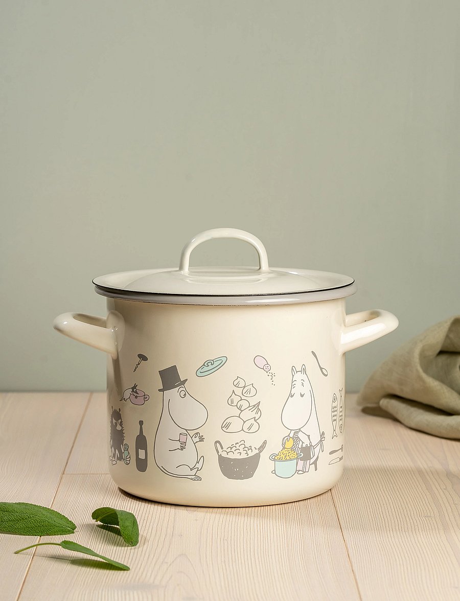Muurla - Moomin enamel pot 2.5l Bon Appétit - beige - 3