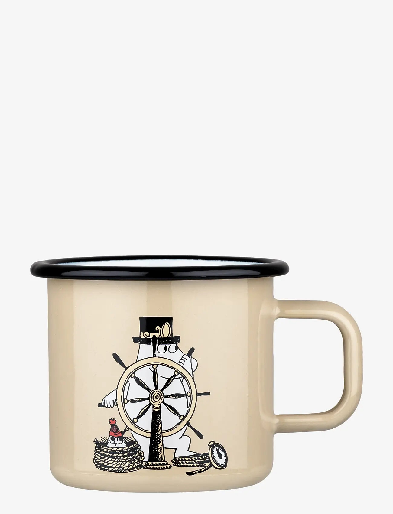 Muminukas - Moomin enamel mug 37cl The Adventurer - puodeliai - beige - 0