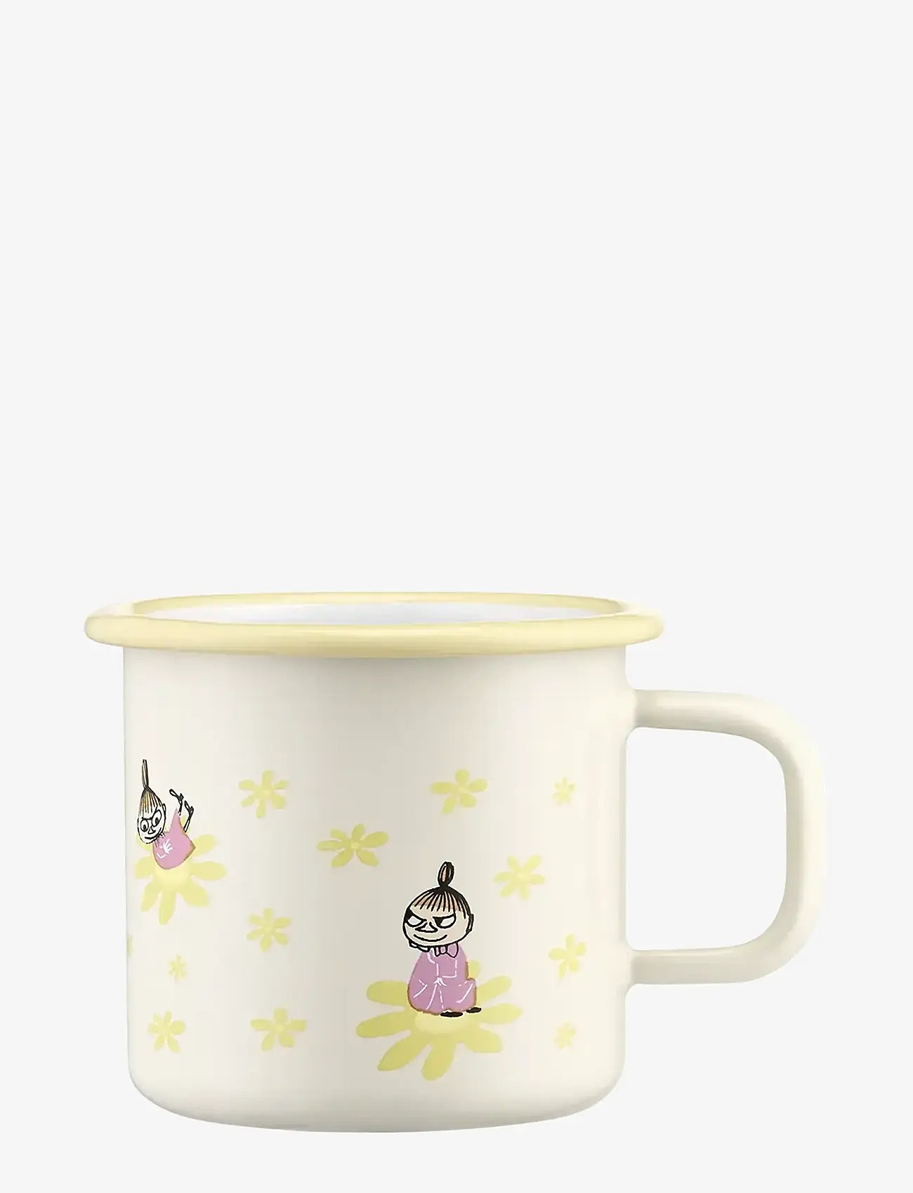 Muurla - Moomin enamel mug Flowers 3,7dl - coffee cups - beige - 1