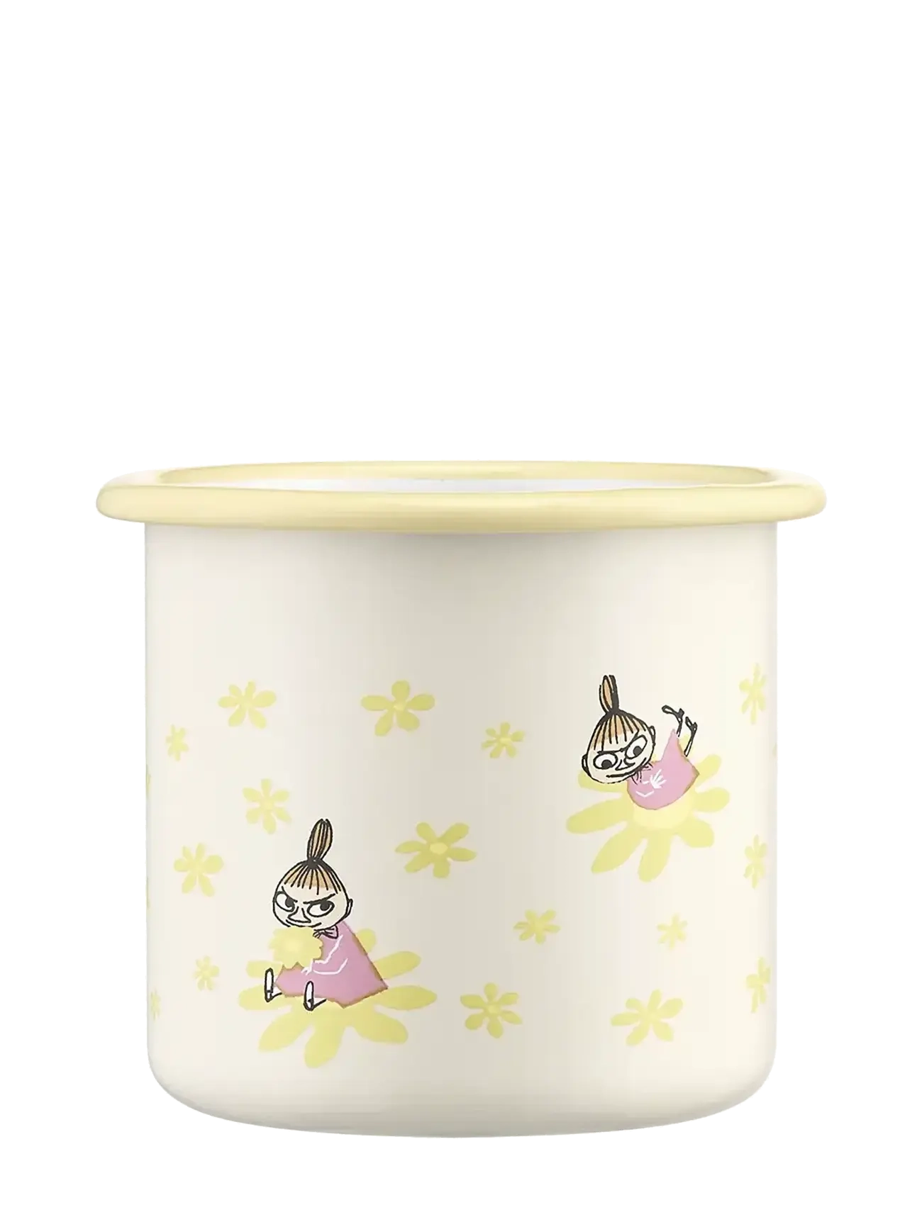 Muurla - Moomin enamel mug Flowers 3,7dl - kohvitassid - beige - 3