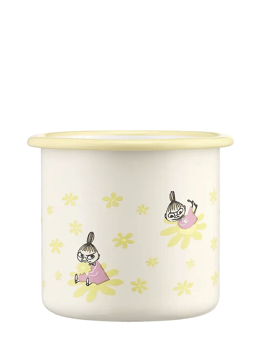 Muurla - Moomin enamel mug Flowers 3,7dl - kohvitassid - beige - 3