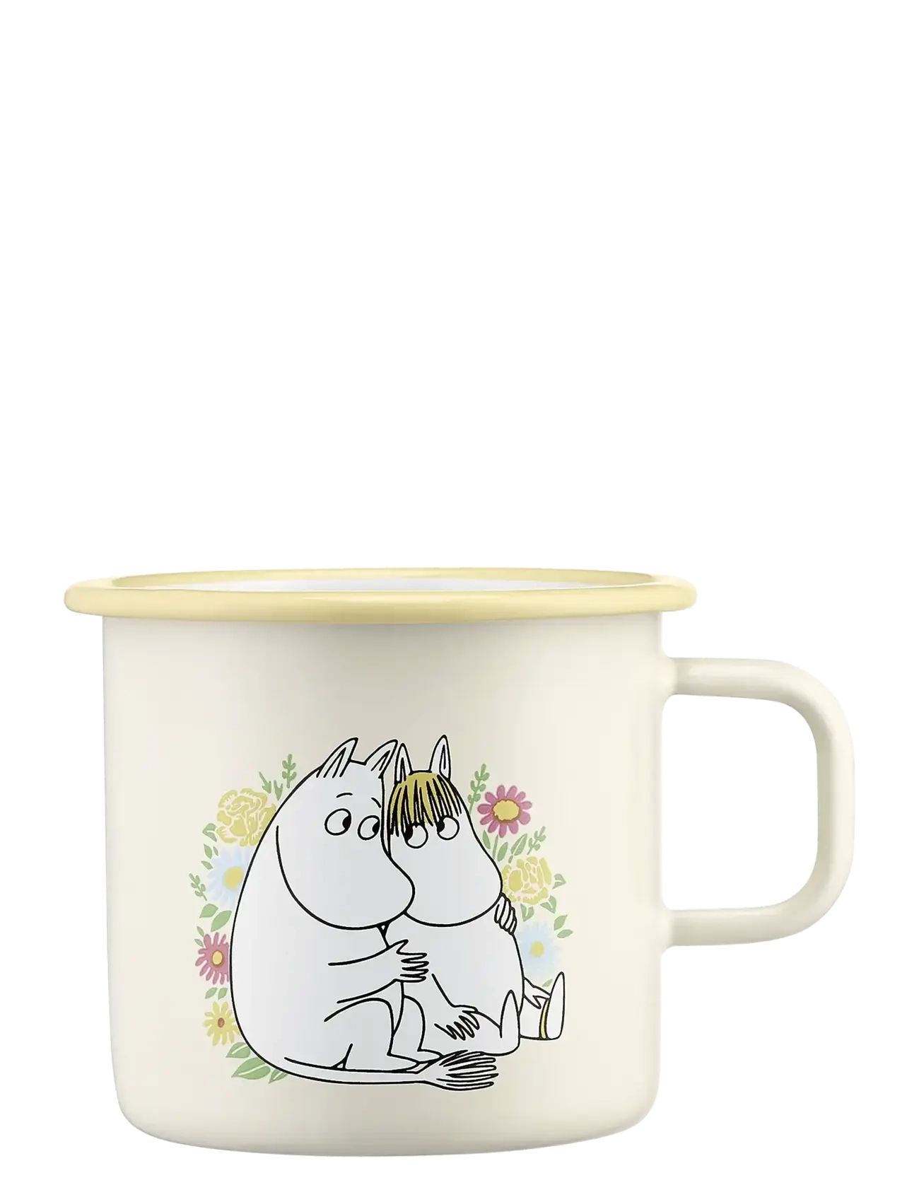 Muurla Moomin enamel mug Flowers 3,7dl - Cups & Mugs - BEIGE / yellow