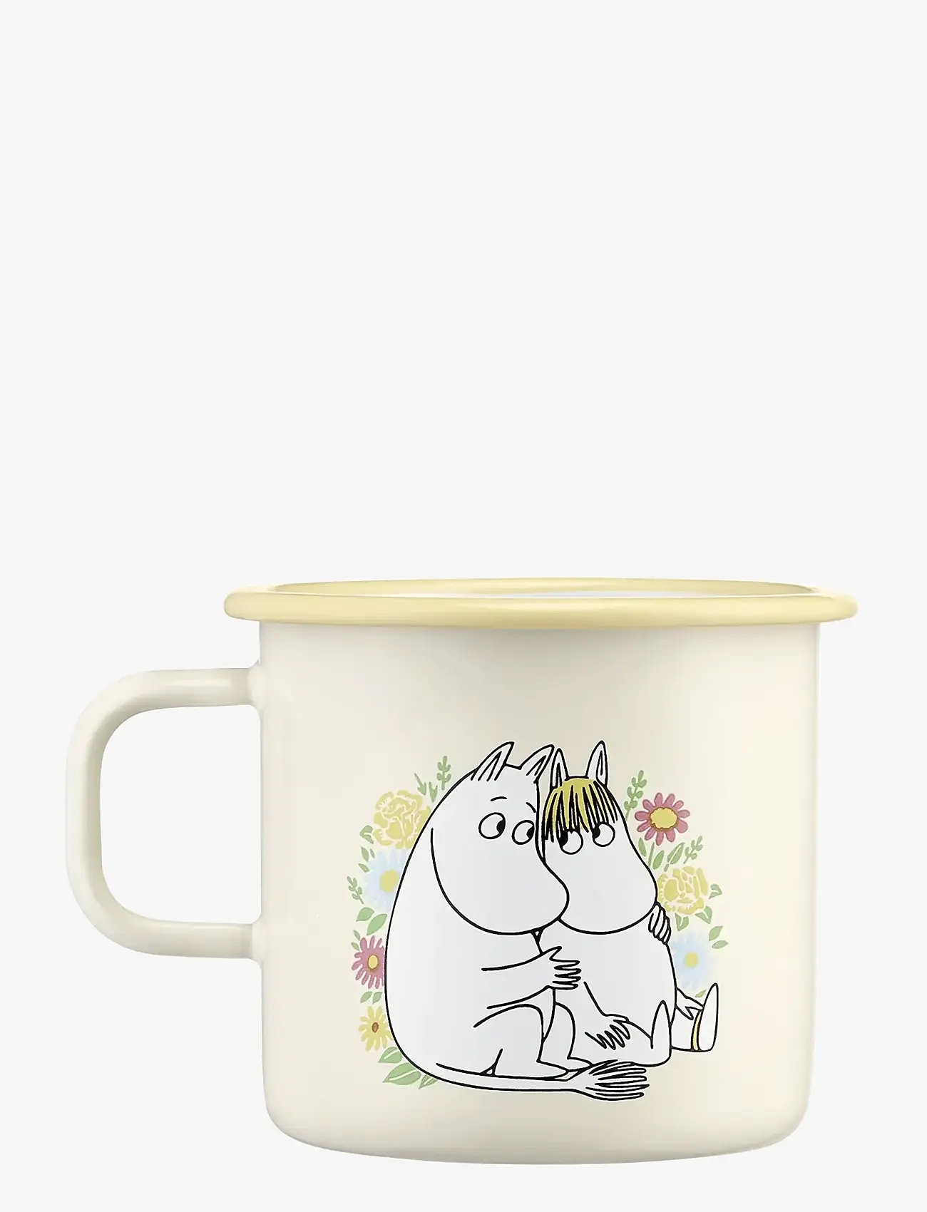 Muurla - Moomin enamel mug Flowers 5,5dl - shop by price - beige - 1