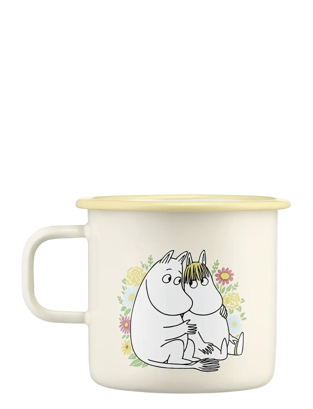 Muurla - Moomin enamel mug Flowers 5,5dl - kohvitassid - beige - 2