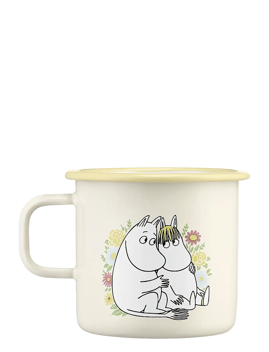 Muurla - Moomin enamel mug Flowers 5,5dl - kohvitassid - beige - 2