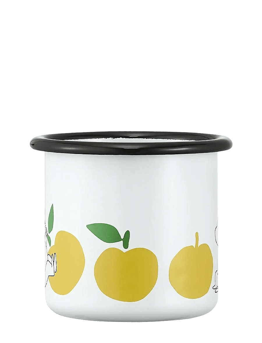 Muurla - Moomin enamel mug Joyfull Apples 2,5dl - teetassen - white - 2