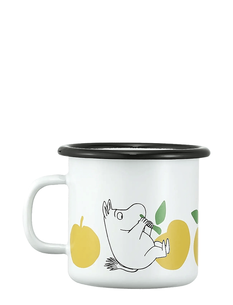 Muurla - Moomin enamel mug Joyfull Apples 2,5dl - teetassen - white - 3