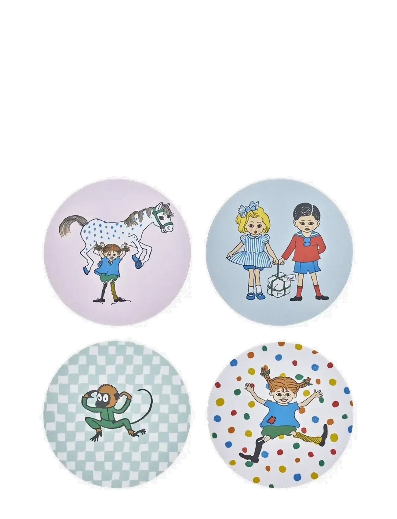 Pipi Pikksukk Coasters 4pcs in a tin jar - Lastetuba - MULTI / multi