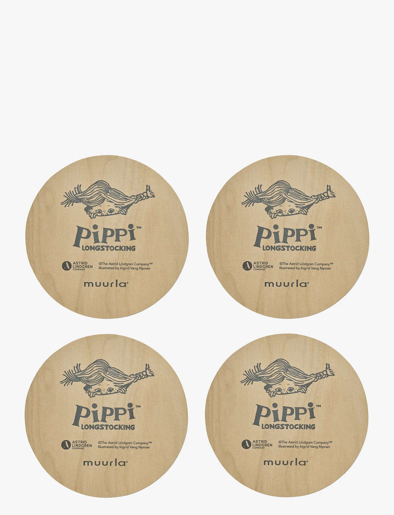 Pipi Pikksukk - Coasters 4pcs in a tin jar - dekoratsioonid - multi - 3