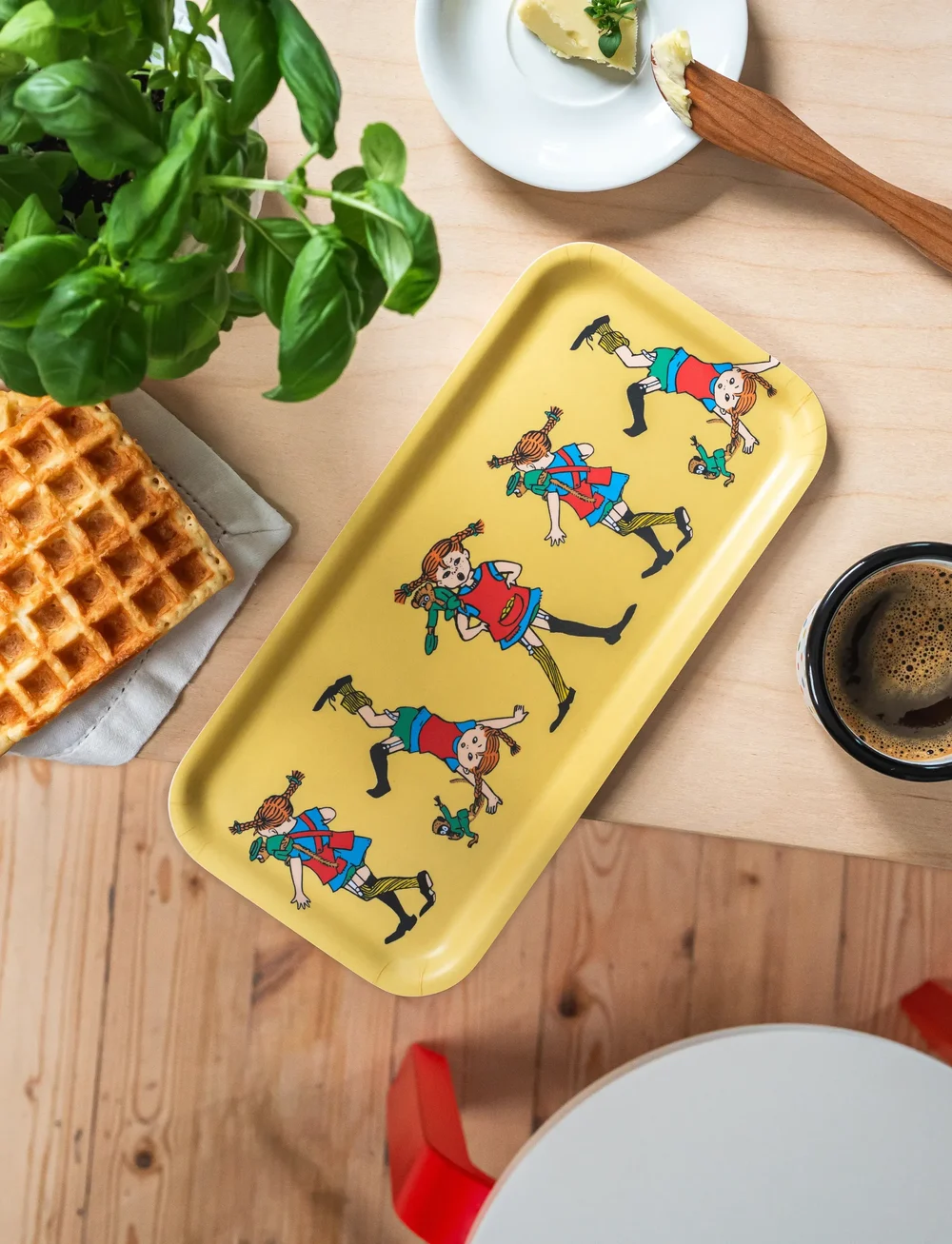Muurla - Tray 27x13cm Pippi Longstocking - kochen - yellow - 0