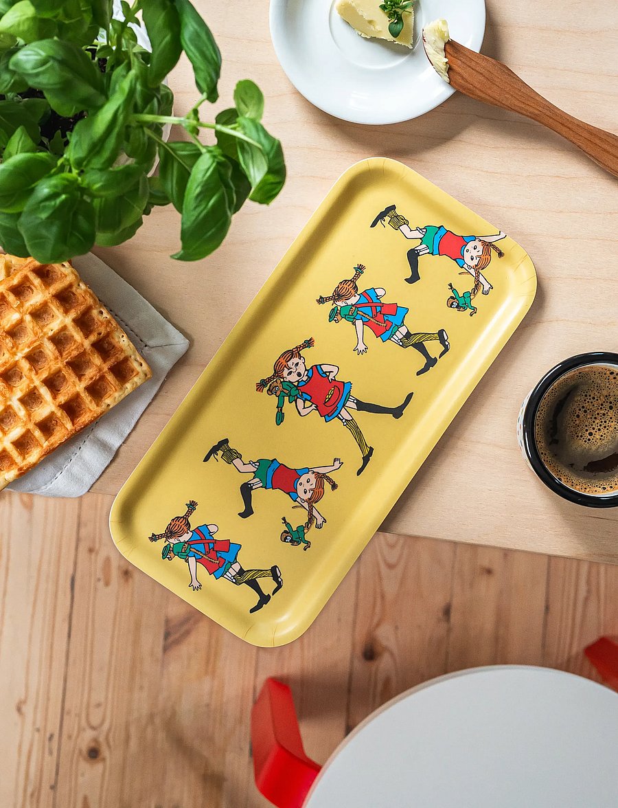 Muurla - Tray 27x13cm Pippi Longstocking - kochen - yellow - 0