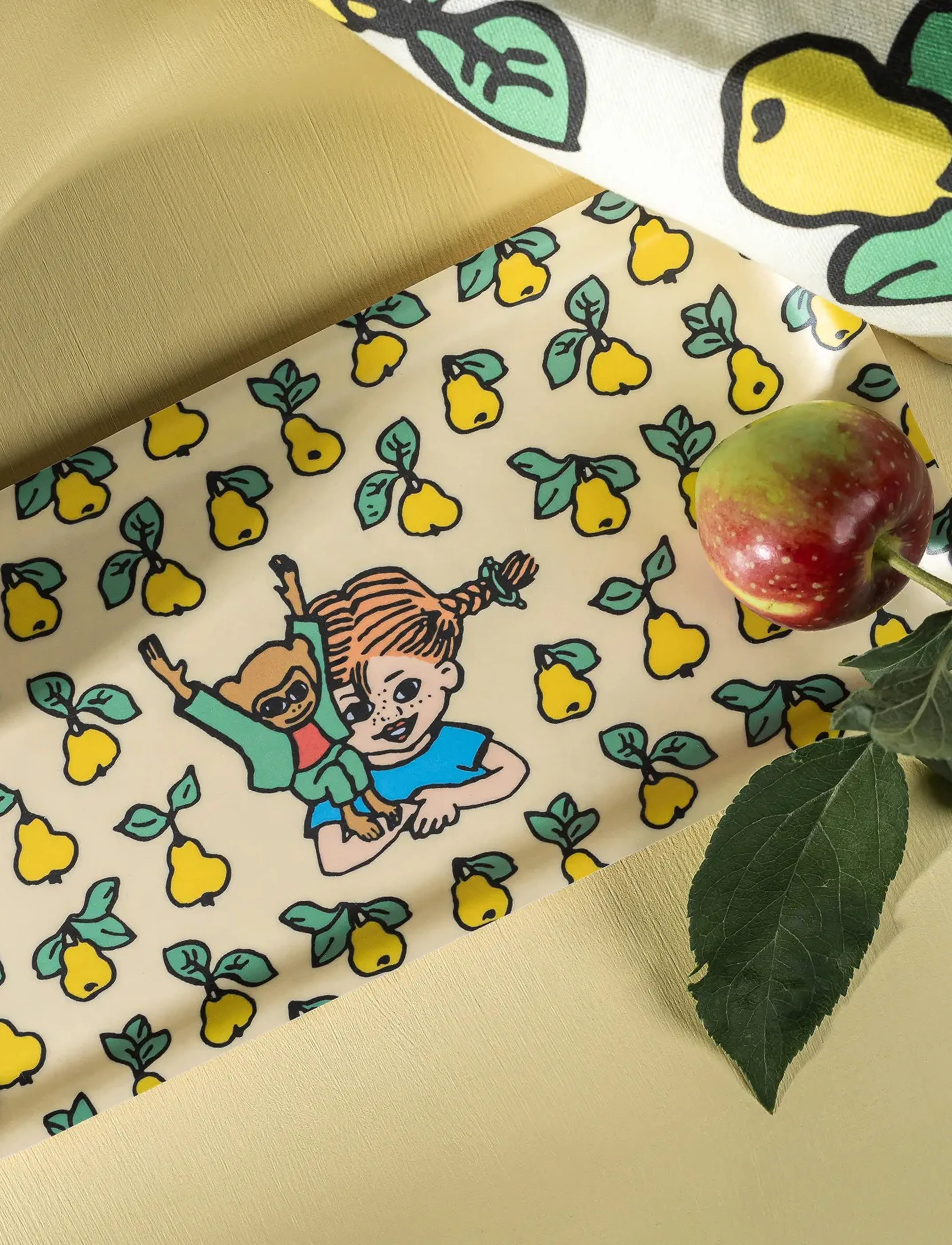Muurla Pippi-Tallerken »Frugter« 27X13 cm, 27X13 cm, Yellow, Spisesteder Og Bordtilbehør > Bakker, Unisex