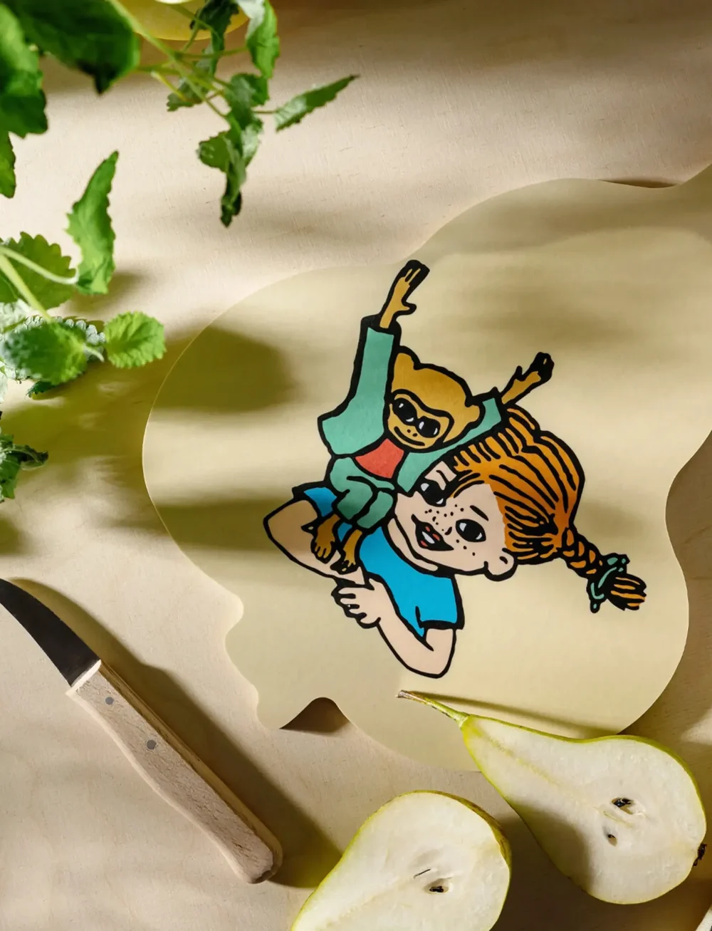Muurla - Pippi Chop & Serve board Fruits 21x30cm - madlavning - yellow/pink - 0