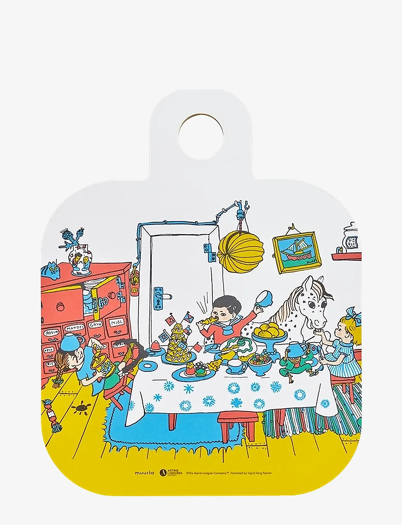 Pippi Langstrømpe - Chop&Serve board 25x32cm Villa Villekulla - madlavning - yellow - 1