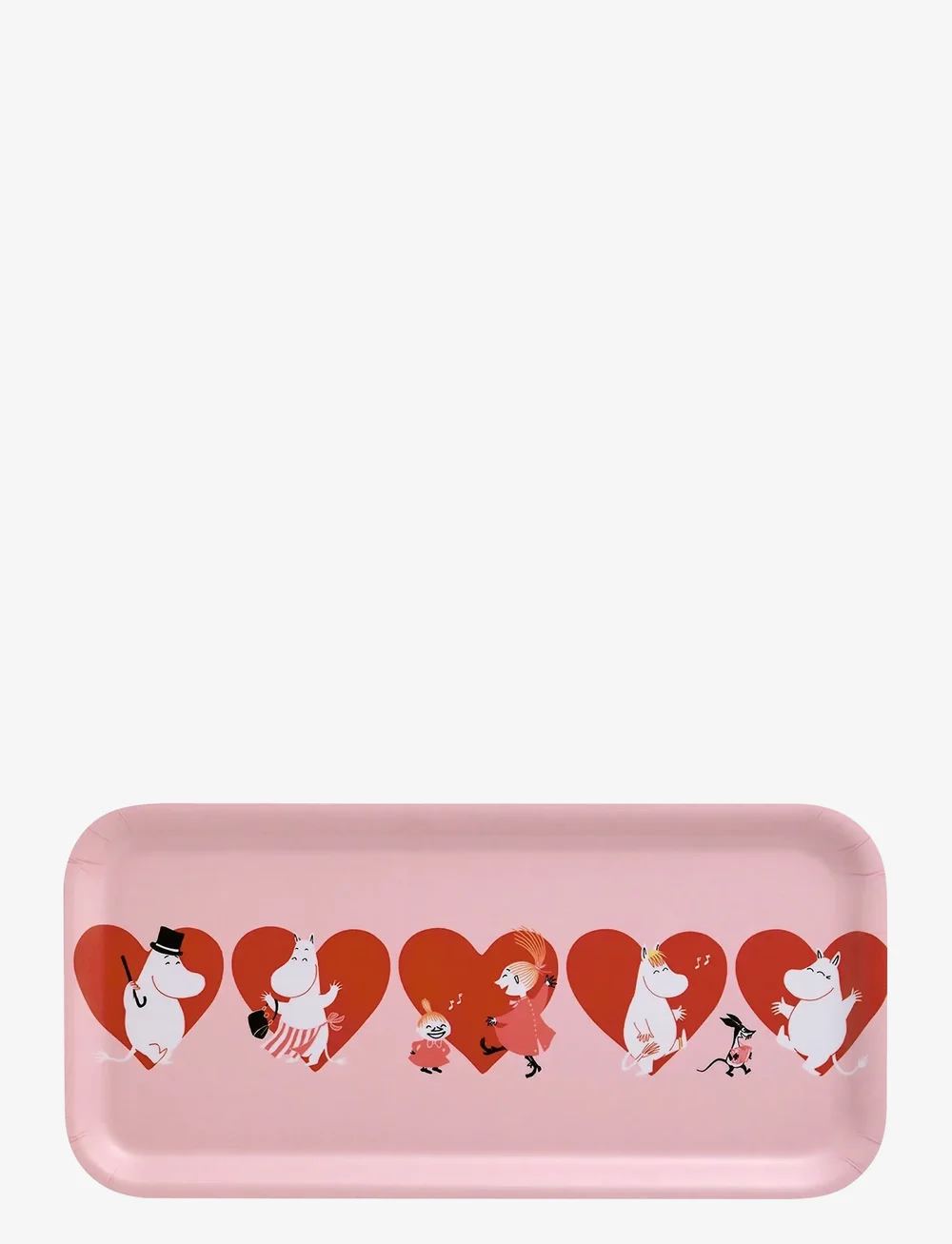 Muurla - Moomin tray Heart 27x13cm - kandikud - pink - 0