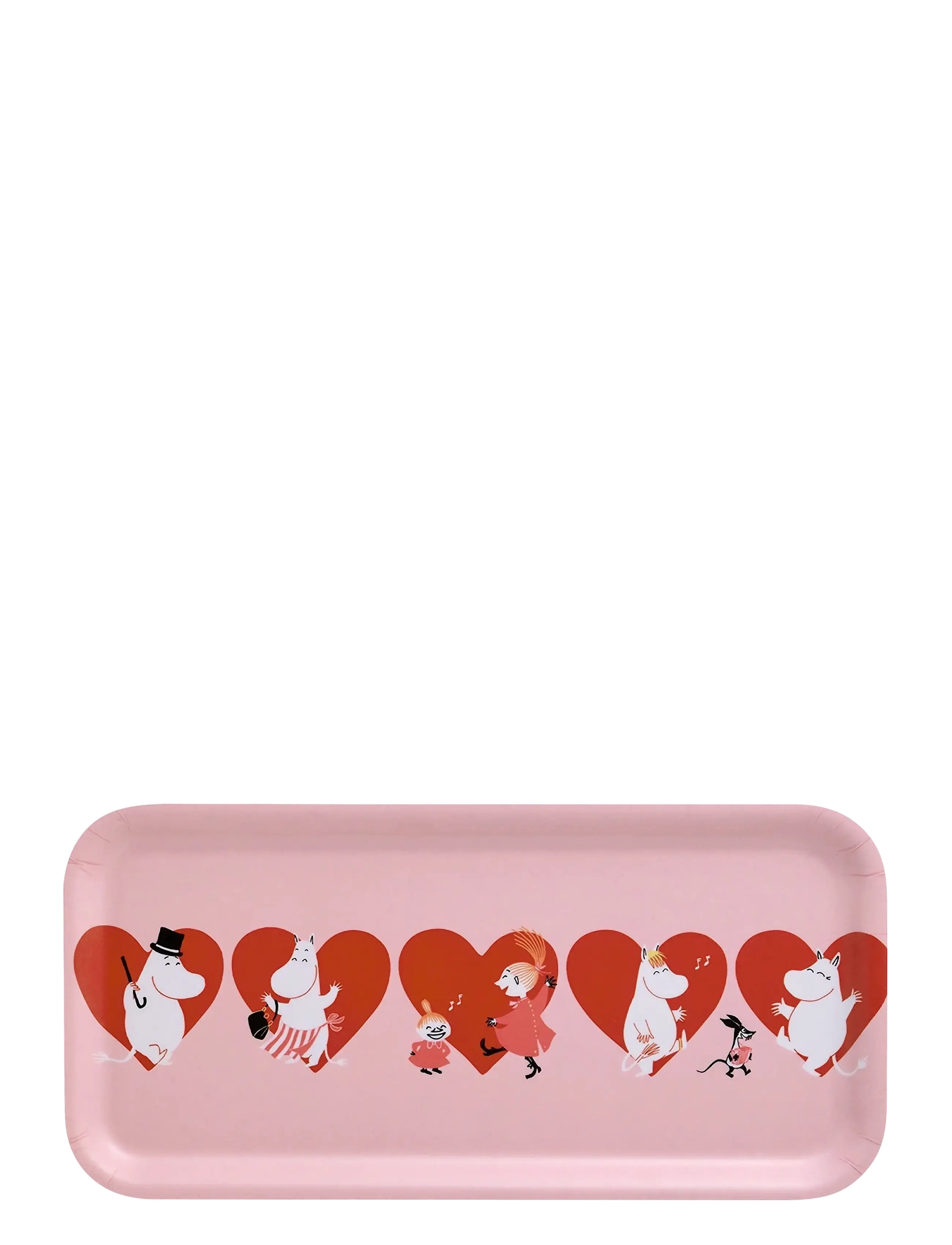 Muurla Moomin tray Heart 27x13cm - Serveringsbakker - PINK / pink/rose