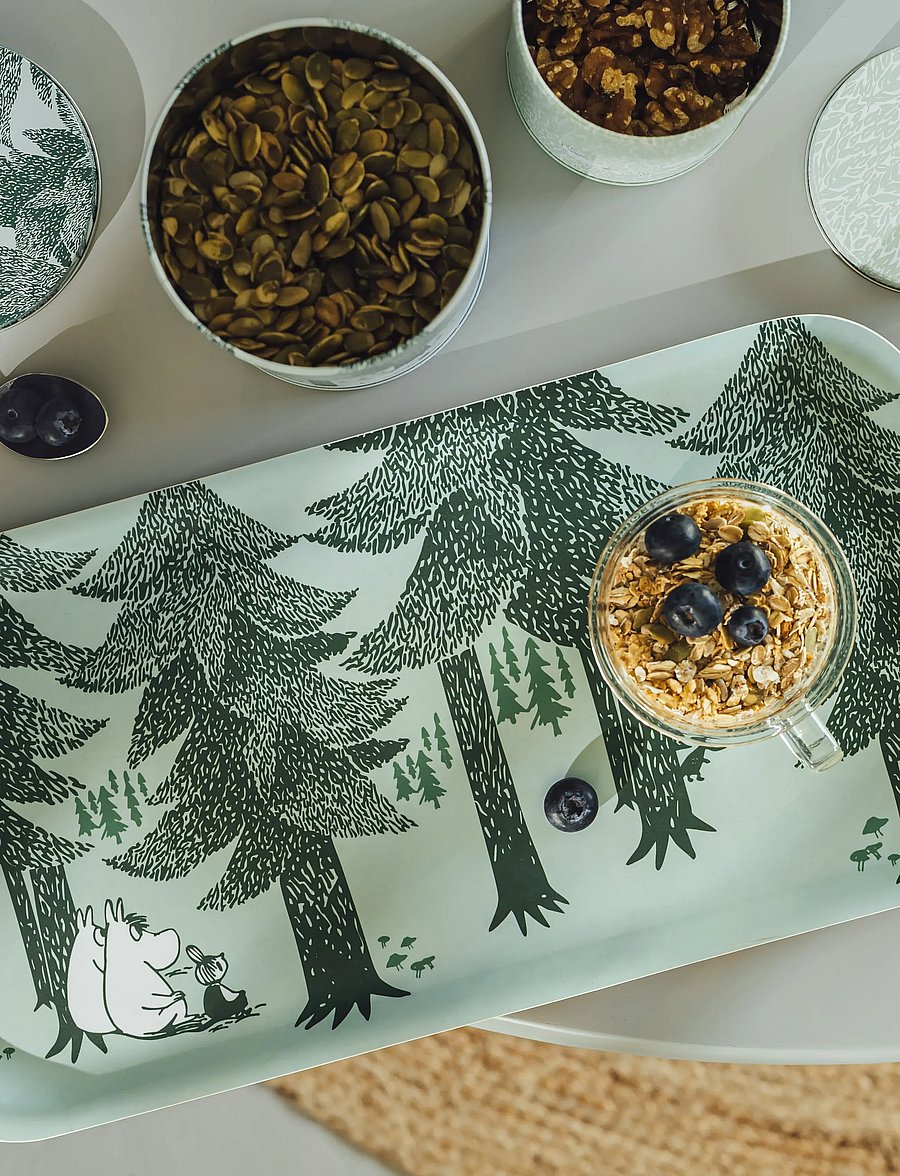 Muurla - Moomin tray Forest 43x22cm - tabletts - green - 0