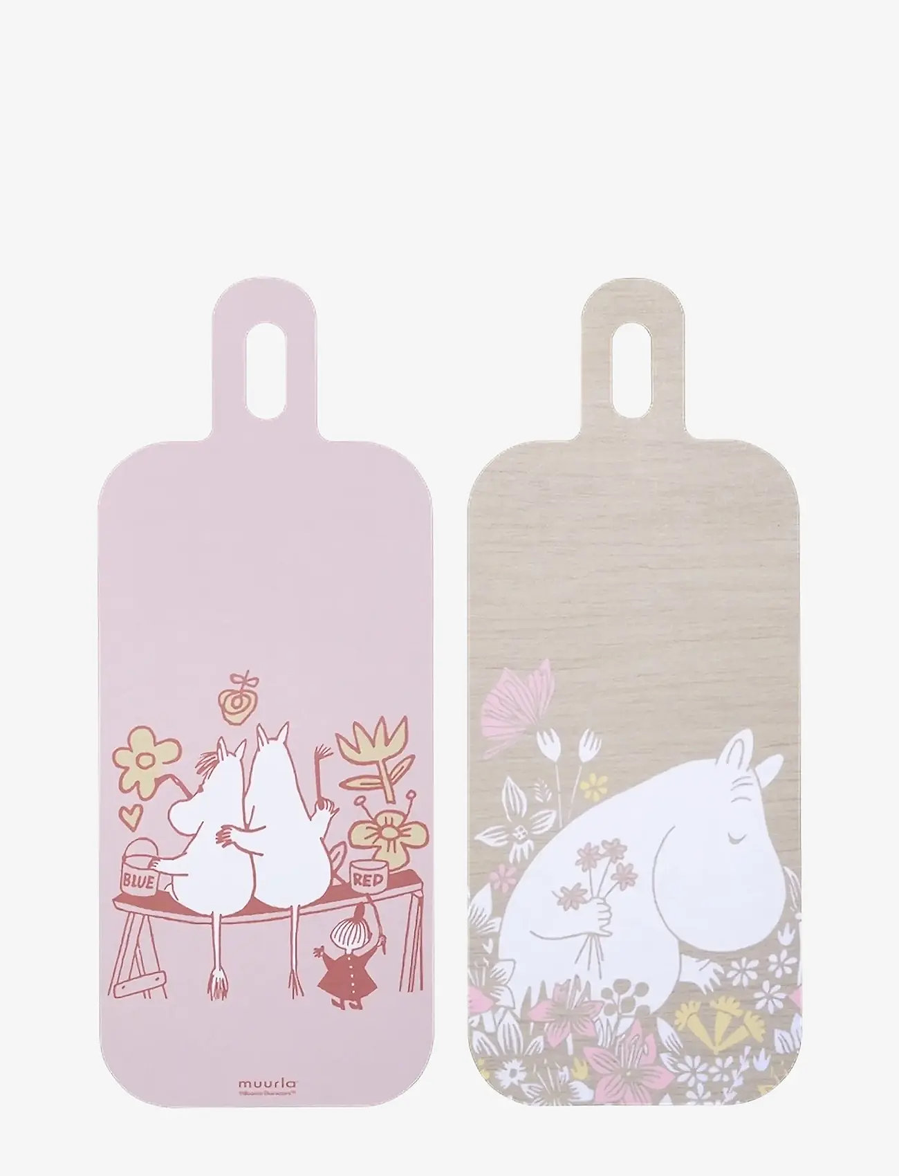 MUMIN - Skär&Serveringsbräda 13x33cm Blomsteräng - matlagning - birch/pink - 0