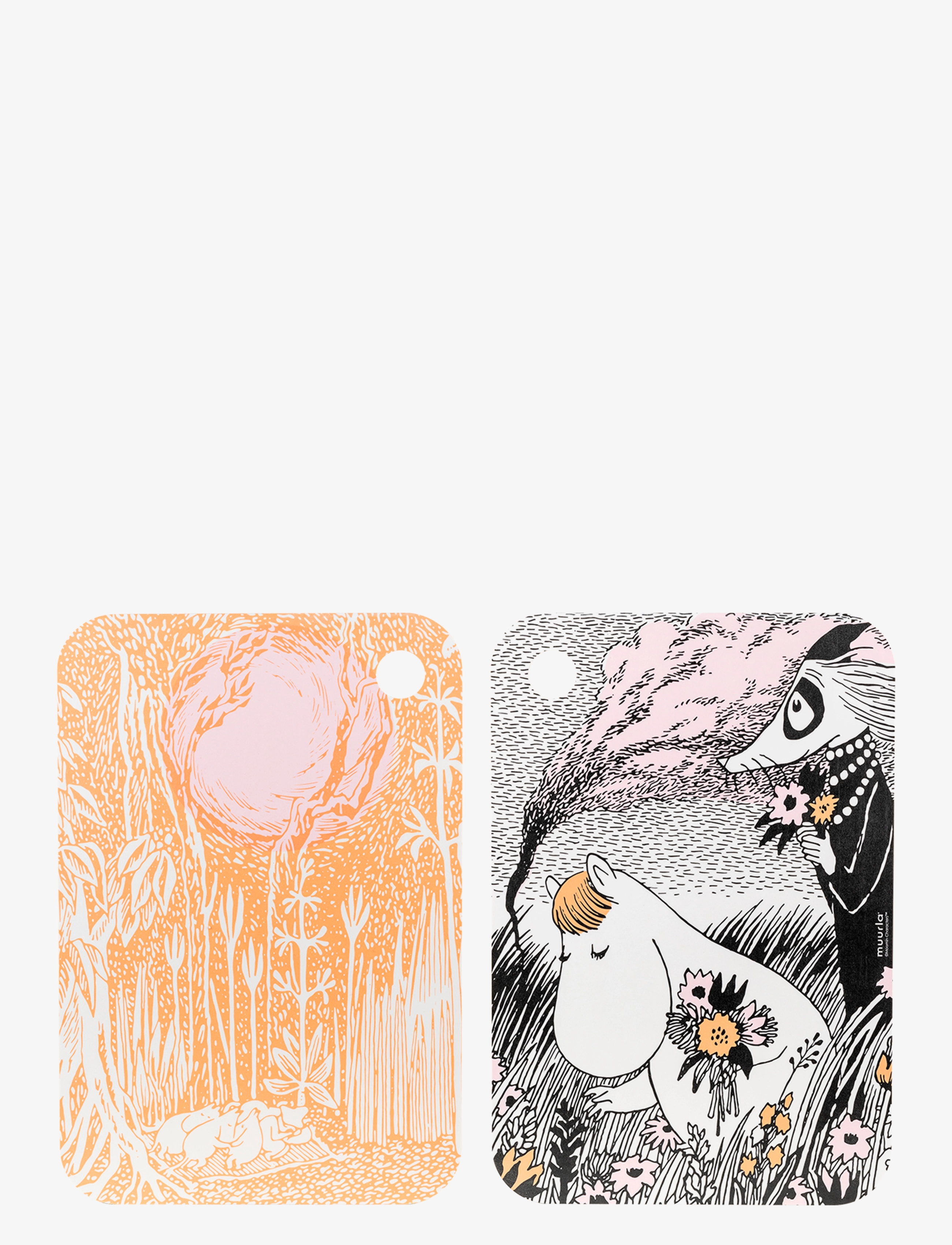 Muurla Moomin Chop&Serve Board Summer Night, Skærebræt, Orange, Str: 21X31CM