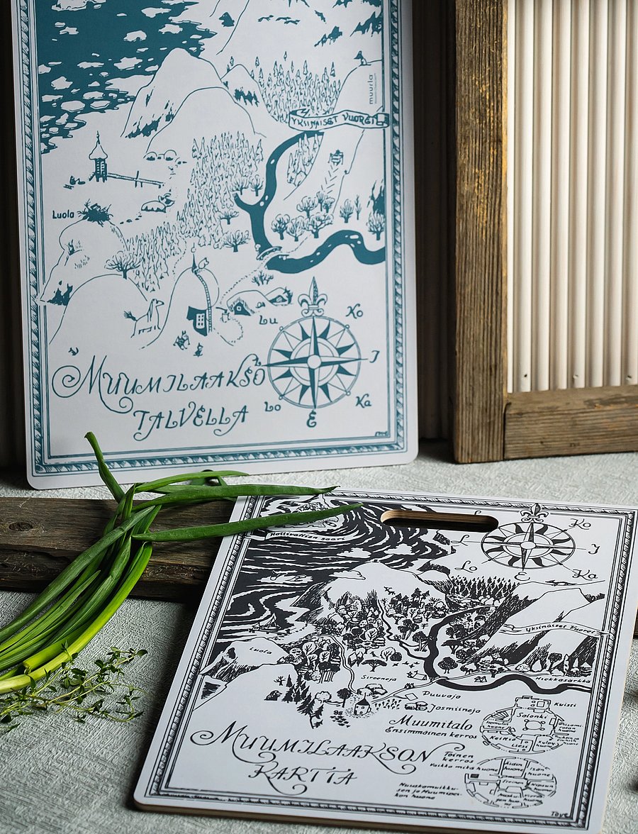 Muurla - Moomin Chop&Serve board The Map - schneidebretter - grey - 0