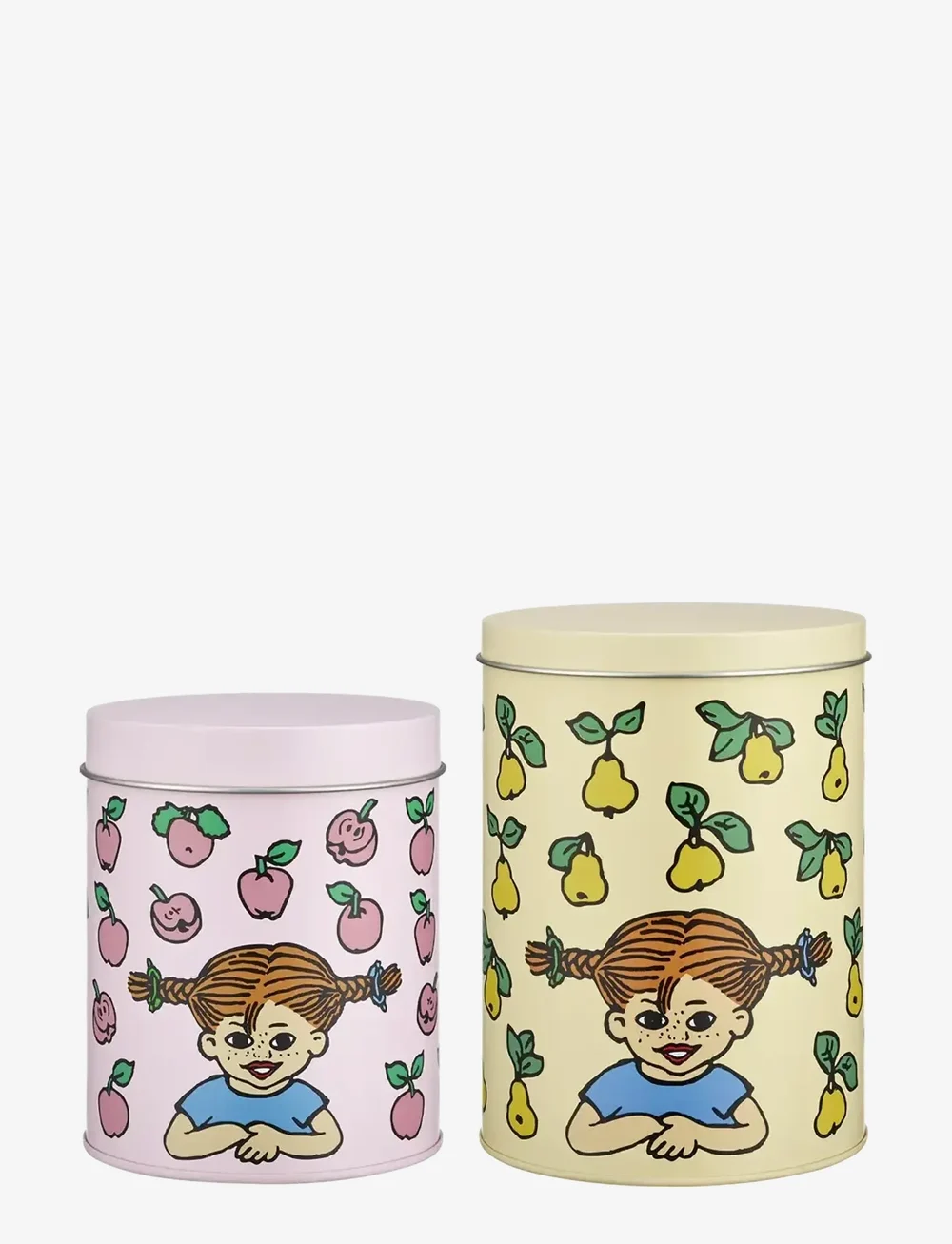 Muurla - Pippi tin jar set of 2 Fruits - bagning - yellow/pink - 0