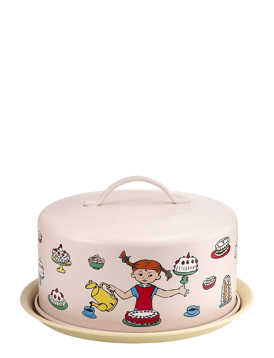 Muurla - Pippi cake plate and dome Birthday - pink - 0