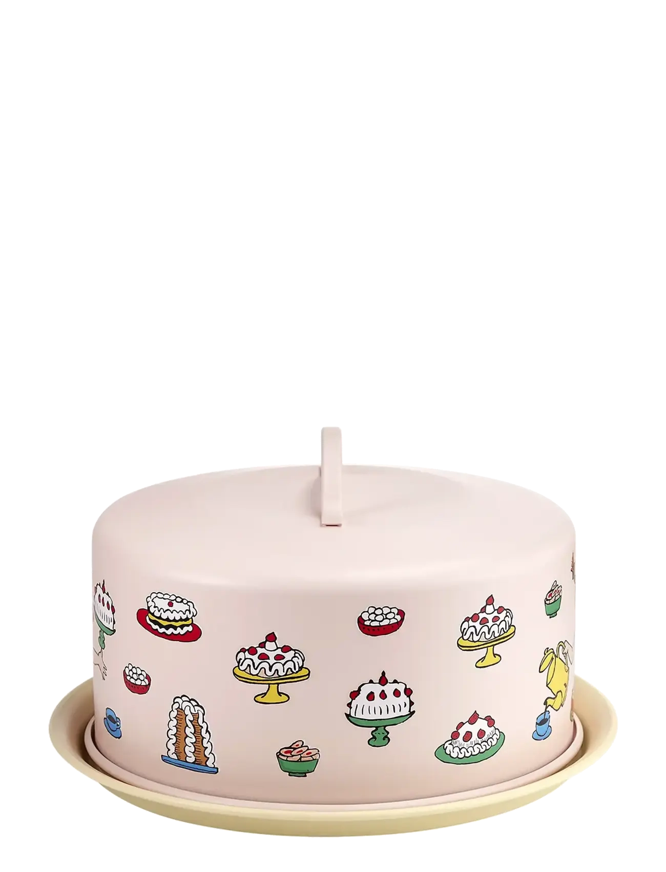 Muurla - Pippi cake plate and dome Birthday - pink - 1