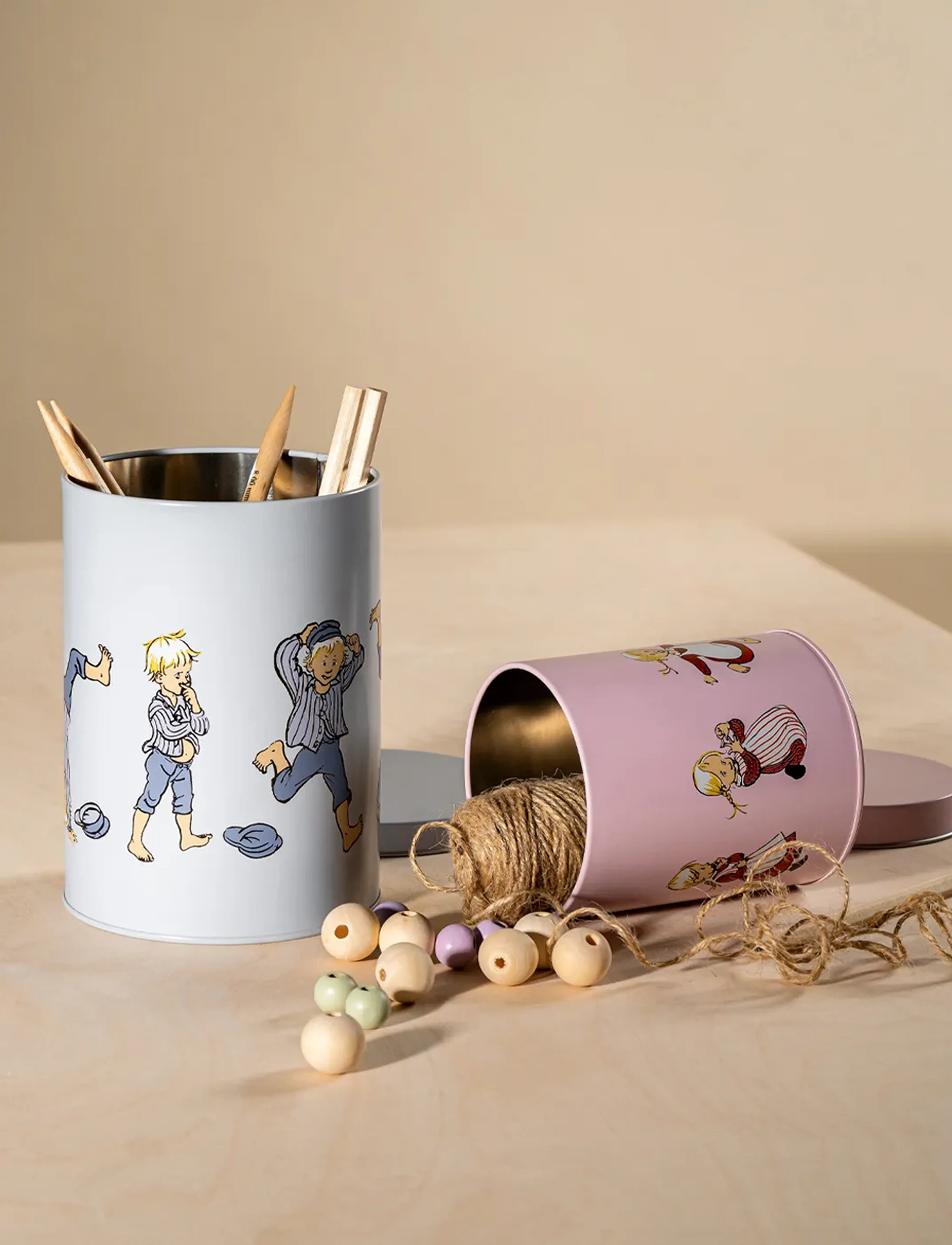 Muurla Emil-Blikdåser, Emil Og Ida-Sæt Med 2 Stk., One Size, Kitchen Storage, Mehrfarbig/gemustert - Jars, Kinder