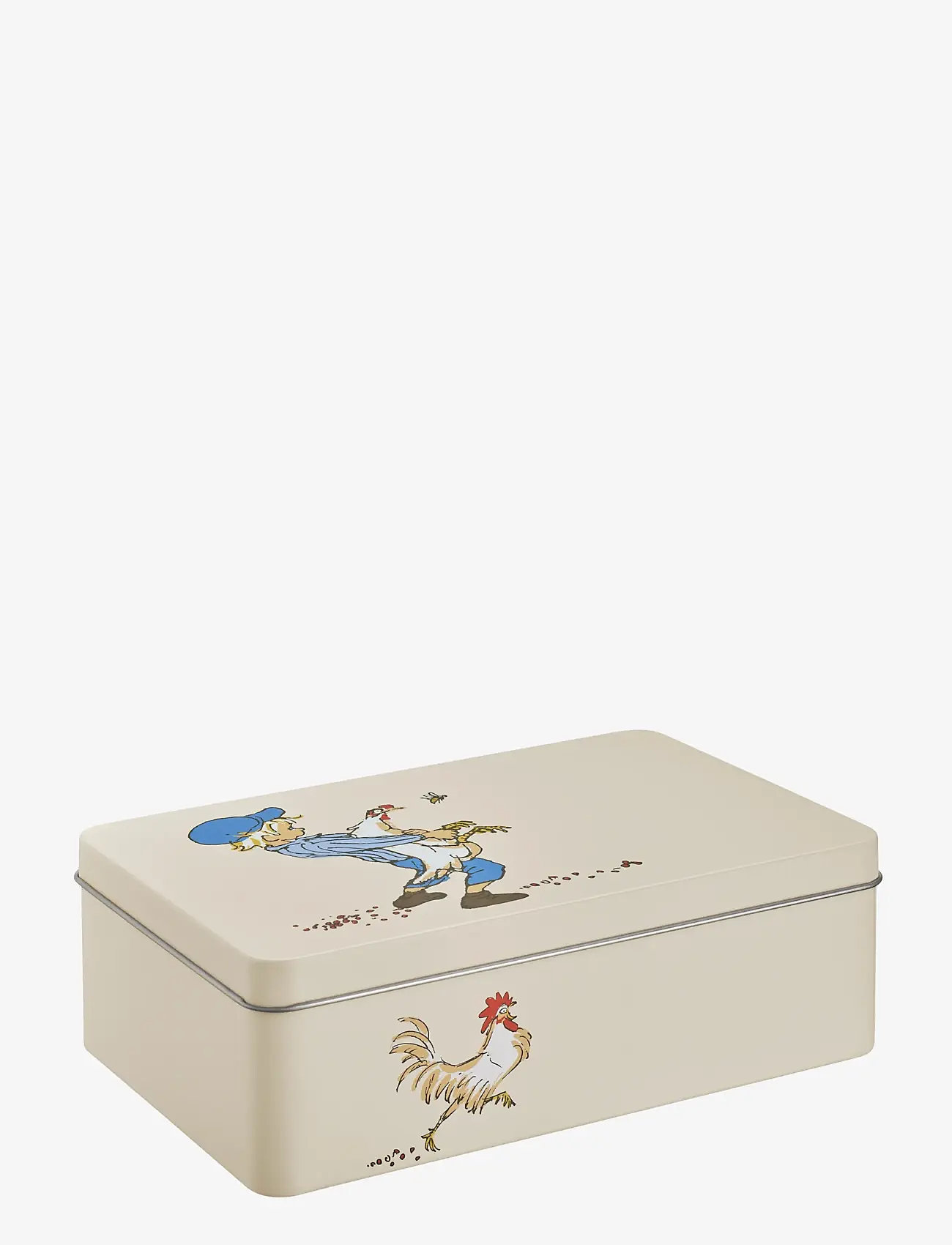 Muurla - Emil tin box Cluck Cluck 18x12x6cm - opbevaringskasser - beige - 1
