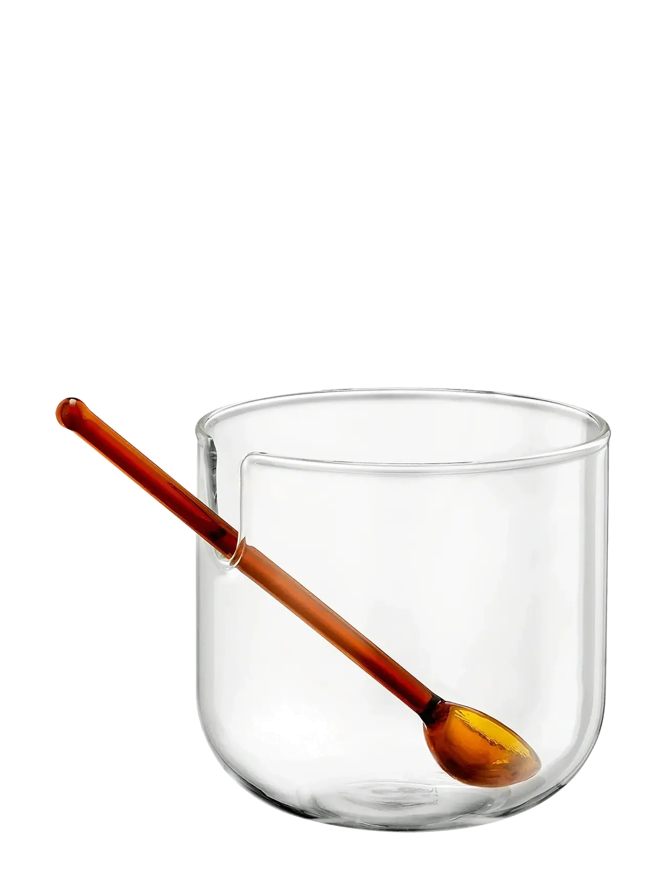 Muurla - Loop sugar jar w lid and spoon 14cm, clear/pink/amber - vorratsgläser - clear - 3