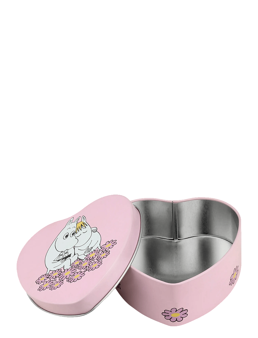 Muurla - Moomin heart shaped tin jar Together 10x10cm - aufbewahrungsboxen - pink - 3